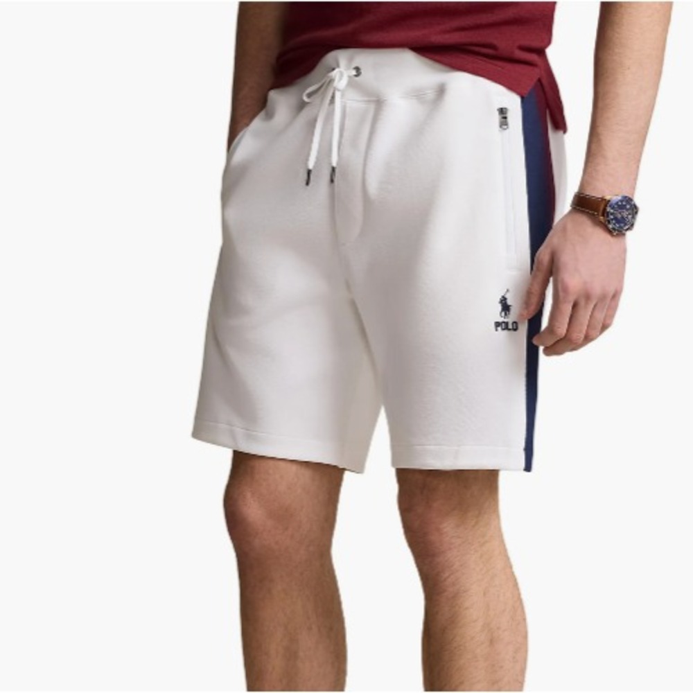 POLO RALPH‎ LAUREN PIQUE TRACK SHORTS~WHITE~SZ X-SMALL